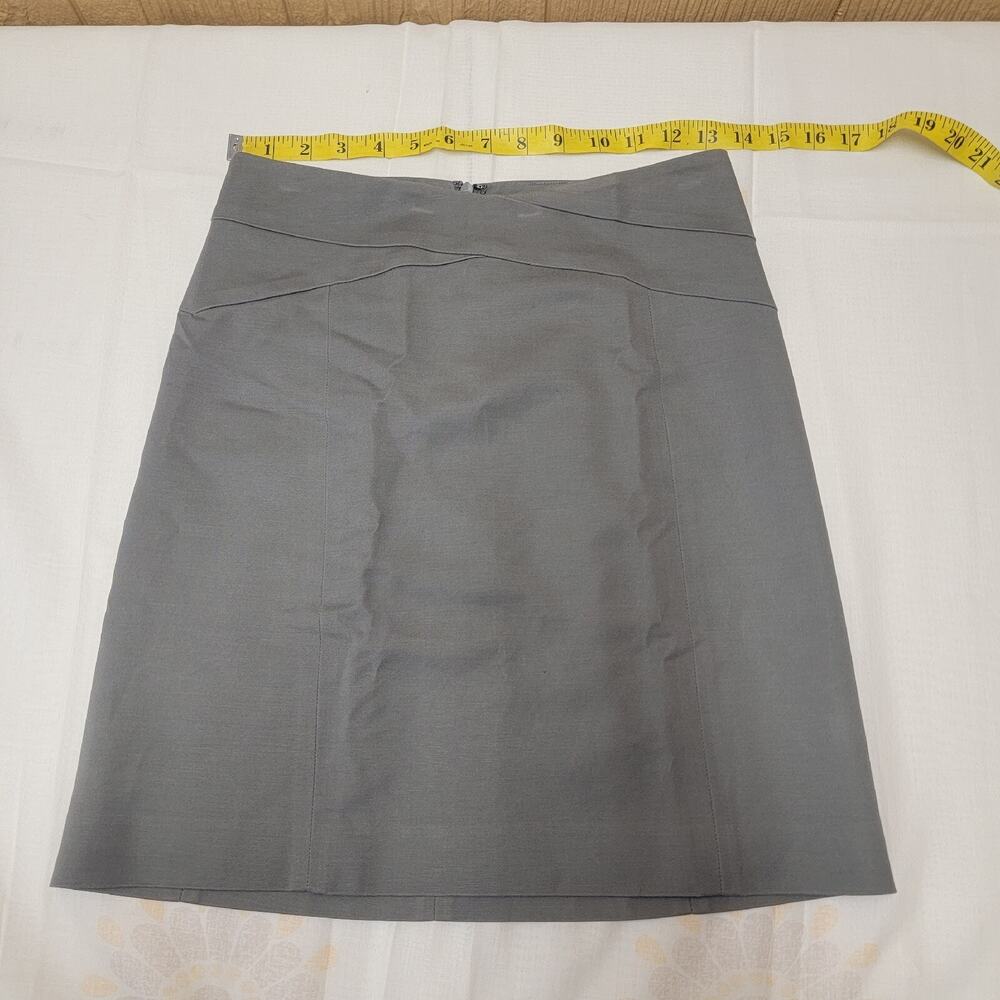 Banana Republic Mini Pencil Skirt sz 0 Green FADING RIM Inner Slip Crisscross
